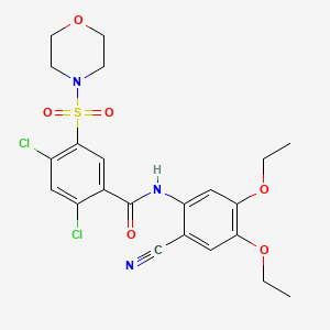 2,4-dichloro-N-(2-cyano-4,5-diethoxyphenyl)-5-(morpholin-4-ylsulfonyl)benzamide