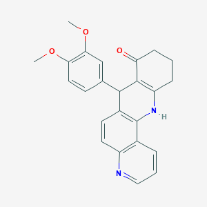 molecular formula C24H22N2O3 B11502726 7-(3,4-dimethoxyphenyl)-7,10,11,12-tetrahydrobenzo[b][1,7]phenanthrolin-8(9H)-one 