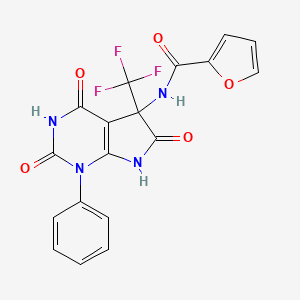 N-[2,4,6-trioxo-1-phenyl-5-(trifluoromethyl)-2,3,4,5,6,7-hexahydro-1H-pyrrolo[2,3-d]pyrimidin-5-yl]furan-2-carboxamide