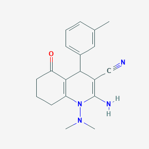 2-Amino-1-(dimethylamino)-4-(3-methylphenyl)-5-oxo-1,4,5,6,7,8-hexahydroquinoline-3-carbonitrile