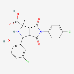 3-(5-Chloro-2-hydroxyphenyl)-5-(4-chlorophenyl)-1-methyl-4,6-dioxooctahydropyrrolo[3,4-c]pyrrole-1-carboxylic acid