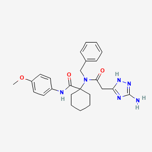 molecular formula C25H30N6O3 B11502842 1-{[(3-amino-1H-1,2,4-triazol-5-yl)acetyl](benzyl)amino}-N-(4-methoxyphenyl)cyclohexanecarboxamide 