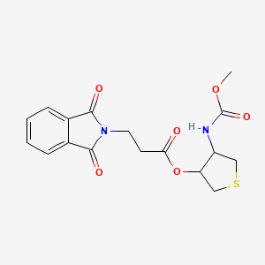 molecular formula C17H18N2O6S B11502852 4-[(methoxycarbonyl)amino]tetrahydrothien-3-yl 3-(1,3-dioxo-1,3-dihydro-2H-isoindol-2-yl)propanoate 