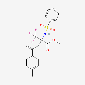 molecular formula C20H24F3NO4S B11502870 Methyl 4-(4-methylcyclohex-3-en-1-yl)-2-[(phenylsulfonyl)amino]-2-(trifluoromethyl)pent-4-enoate 