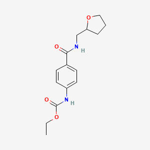 molecular formula C15H20N2O4 B11502878 Ethyl 4-{[(tetrahydrofuran-2-ylmethyl)amino]carbonyl}phenylcarbamate 