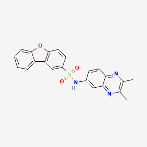 molecular formula C22H17N3O3S B11502880 N-(2,3-dimethylquinoxalin-6-yl)dibenzo[b,d]furan-2-sulfonamide 