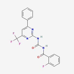 2-fluoro-N-{[4-phenyl-6-(trifluoromethyl)pyrimidin-2-yl]carbamoyl}benzamide