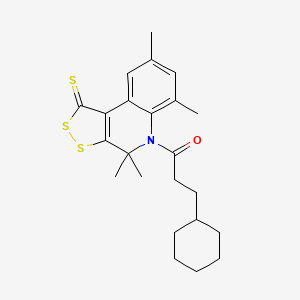 3-cyclohexyl-1-(4,4,6,8-tetramethyl-1-thioxo-1,4-dihydro-5H-[1,2]dithiolo[3,4-c]quinolin-5-yl)propan-1-one