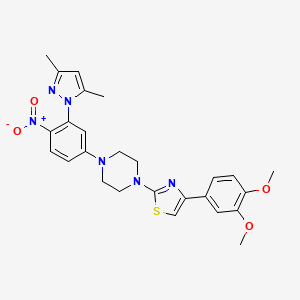 1-[4-(3,4-dimethoxyphenyl)-1,3-thiazol-2-yl]-4-[3-(3,5-dimethyl-1H-pyrazol-1-yl)-4-nitrophenyl]piperazine