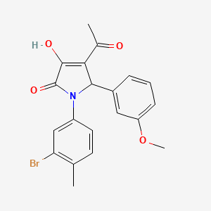 molecular formula C20H18BrNO4 B11502913 4-acetyl-1-(3-bromo-4-methylphenyl)-3-hydroxy-5-(3-methoxyphenyl)-1,5-dihydro-2H-pyrrol-2-one 