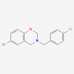 molecular formula C15H13BrClNO B11502915 6-bromo-3-(4-chlorobenzyl)-3,4-dihydro-2H-1,3-benzoxazine 