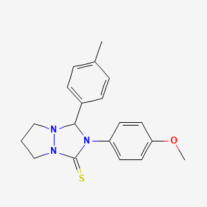 molecular formula C19H21N3OS B11502916 Tetrahydropyrazolo[1,2-a][1,2,4]triazole-1-thione, 2-(4-methoxyphenyl)-3-p-tolyl- 