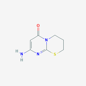 molecular formula C7H9N3OS B11502930 8-amino-3,4-dihydro-2H,6H-pyrimido[2,1-b][1,3]thiazin-6-one CAS No. 127490-15-7