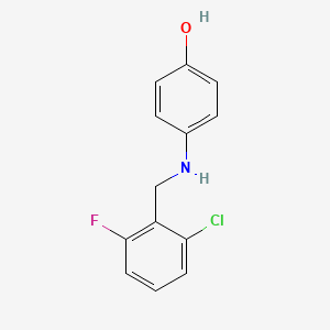 molecular formula C13H11ClFNO B11502938 4-[(2-Chloro-6-fluorobenzyl)amino]phenol 