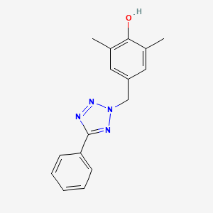 molecular formula C16H16N4O B11502983 2,6-Dimethyl-4-(5-phenyl-tetrazol-2-ylmethyl)-phenol 