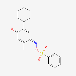 molecular formula C19H21NO4S B1150299 [(1E)-5-cyclohexyl-2-methyl-4-oxocyclohexa-2,5-dien-1-ylidene]amino benzenesulfonate 