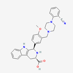 molecular formula C31H31N5O3 B1150301 (1R,3S)-1-[3-[[4-(2-Cyanophenyl)piperazin-1-yl]methyl]-4-methoxyphenyl]-2,3,4,9-tetrahydro-1H-pyrido[3,4-b]indole-3-carboxylic acid 