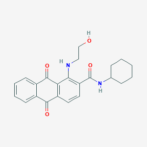 molecular formula C23H24N2O4 B11503030 N-cyclohexyl-1-[(2-hydroxyethyl)amino]-9,10-dioxo-9,10-dihydroanthracene-2-carboxamide 