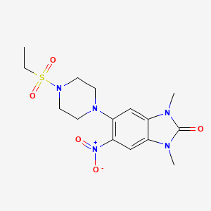 molecular formula C15H21N5O5S B11503041 5-[4-(ethylsulfonyl)piperazin-1-yl]-1,3-dimethyl-6-nitro-1,3-dihydro-2H-benzimidazol-2-one 