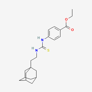 molecular formula C22H30N2O2S B11503045 Ethyl 4-({[2-(adamantan-1-YL)ethyl]carbamothioyl}amino)benzoate 