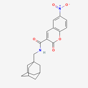 molecular formula C21H22N2O5 B11503064 N-[(Adamantan-1-YL)methyl]-6-nitro-2-oxo-2H-chromene-3-carboxamide 