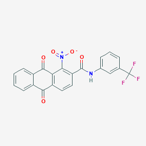 molecular formula C22H11F3N2O5 B11503100 1-nitro-9,10-dioxo-N-[3-(trifluoromethyl)phenyl]-9,10-dihydroanthracene-2-carboxamide 