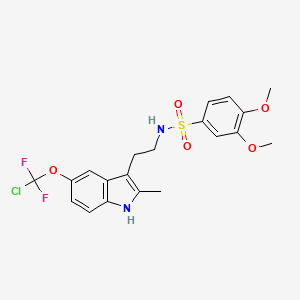 molecular formula C20H21ClF2N2O5S B11503103 N-(2-{5-[chloro(difluoro)methoxy]-2-methyl-1H-indol-3-yl}ethyl)-3,4-dimethoxybenzenesulfonamide 