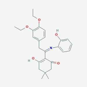 2-[2-(3,4-Diethoxyphenyl)-1-[(2-hydroxyphenyl)amino]ethylidene]-5,5-dimethylcyclohexane-1,3-dione