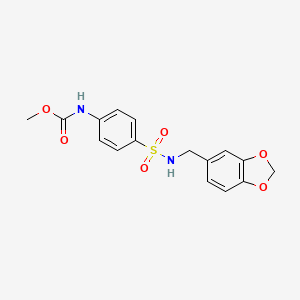 Methyl {4-[(1,3-benzodioxol-5-ylmethyl)sulfamoyl]phenyl}carbamate