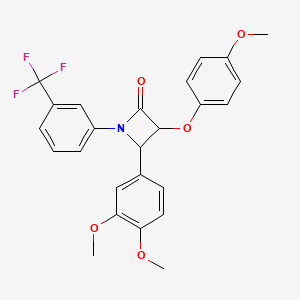 4-(3,4-Dimethoxyphenyl)-3-(4-methoxyphenoxy)-1-[3-(trifluoromethyl)phenyl]azetidin-2-one