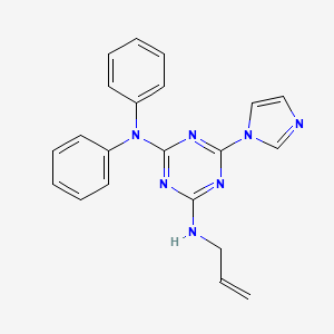 molecular formula C21H19N7 B11503149 N'-allyl-6-(1H-imidazol-1-yl)-N,N-diphenyl-1,3,5-triazine-2,4-diamine 