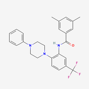 3,5-dimethyl-N-[2-(4-phenylpiperazin-1-yl)-5-(trifluoromethyl)phenyl]benzamide