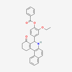 2-Ethoxy-4-(4-oxo-1,2,3,4,5,6-hexahydrobenzo[a]phenanthridin-5-yl)phenyl benzoate