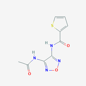 molecular formula C9H8N4O3S B11503165 N-(4-acetamido-1,2,5-oxadiazol-3-yl)thiophene-2-carboxamide 