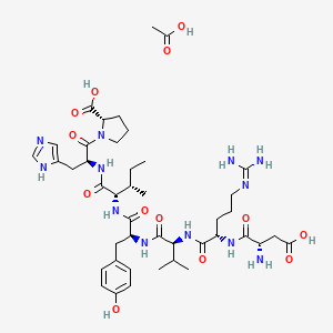 molecular formula C41H62N12O11 · XC2H4O2 B1150318 Angiotensin Fragment 1-7 (acetate) 