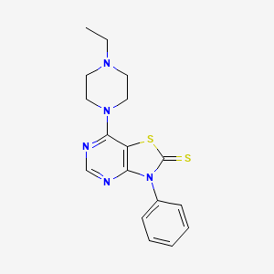 3H-Thiazolo[4,5-d]pyrimidine-2-thione, 7-(4-ethylpiperazin-1-yl)-3-phenyl-