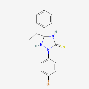 molecular formula C16H16BrN3S B11503202 2-(4-Bromophenyl)-5-ethyl-5-phenyl-1,2,4-triazolidine-3-thione 