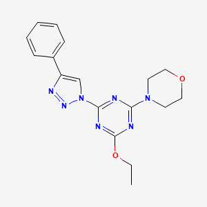 molecular formula C17H19N7O2 B11503208 2-ethoxy-4-(morpholin-4-yl)-6-(4-phenyl-1H-1,2,3-triazol-1-yl)-1,3,5-triazine 