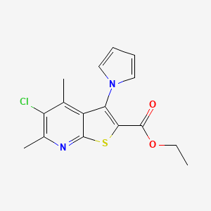 molecular formula C16H15ClN2O2S B11503220 ethyl 5-chloro-4,6-dimethyl-3-(1H-pyrrol-1-yl)thieno[2,3-b]pyridine-2-carboxylate 