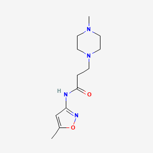 molecular formula C12H20N4O2 B11503228 N-(5-methyl-1,2-oxazol-3-yl)-3-(4-methylpiperazin-1-yl)propanamide 