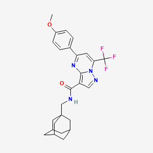 molecular formula C26H27F3N4O2 B11503239 N-[(Adamantan-1-YL)methyl]-5-(4-methoxyphenyl)-7-(trifluoromethyl)pyrazolo[1,5-A]pyrimidine-3-carboxamide 