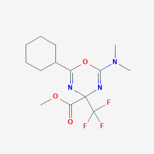 molecular formula C14H20F3N3O3 B11503245 methyl 2-cyclohexyl-6-(dimethylamino)-4-(trifluoromethyl)-4H-1,3,5-oxadiazine-4-carboxylate 