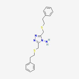 3,5-bis{[(2-phenylethyl)sulfanyl]methyl}-4H-1,2,4-triazol-4-amine