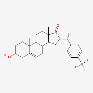 molecular formula C27H31F3O2 B11503251 (E)-3-hydroxy-10,13-dimethyl-16-(4-(trifluoromethyl)benzylidene)-3,4,7,8,9,10,11,12,13,14,15,16-dodecahydro-1H-cyclopenta[a]phenanthren-17(2H)-one 