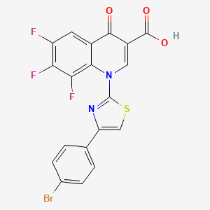 molecular formula C19H8BrF3N2O3S B11503259 1-[4-(4-Bromophenyl)-1,3-thiazol-2-yl]-6,7,8-trifluoro-4-oxo-1,4-dihydroquinoline-3-carboxylic acid 