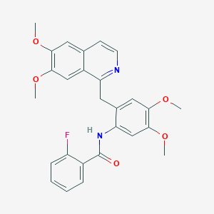 molecular formula C27H25FN2O5 B11503261 N-{2-[(6,7-dimethoxyisoquinolin-1-yl)methyl]-4,5-dimethoxyphenyl}-2-fluorobenzamide 