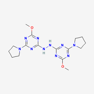 molecular formula C16H24N10O2 B11503266 2,2'-Hydrazine-1,2-diylbis[4-methoxy-6-(pyrrolidin-1-yl)-1,3,5-triazine] 