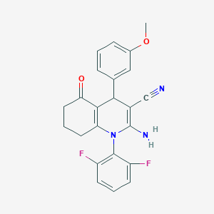 molecular formula C23H19F2N3O2 B11503267 2-Amino-1-(2,6-difluorophenyl)-4-(3-methoxyphenyl)-5-oxo-1,4,5,6,7,8-hexahydroquinoline-3-carbonitrile 