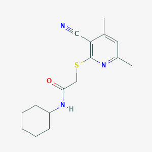 2-[(3-cyano-4,6-dimethylpyridin-2-yl)sulfanyl]-N-cyclohexylacetamide