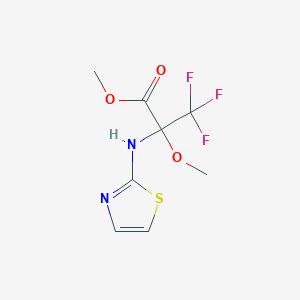 molecular formula C8H9F3N2O3S B11503281 Methyl 3,3,3-trifluoro-2-methoxy-2-(1,3-thiazol-2-ylamino)propanoate CAS No. 5816-25-1